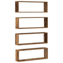 Væghylder 4 pcs Gammelt træ 80 x 15 x 26 cm Konstrueret træ