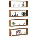Væghylder 4 pcs Gammelt træ 80 x 15 x 26 cm Konstrueret træ