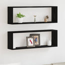 Væghylder 2 pcs Sort eg 80 x 15 x 26 cm Konstrueret træ