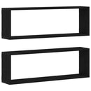 Væghylder 2 pcs Sort eg 80 x 15 x 26 cm Konstrueret træ