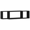 Væghylder 2 pcs Sort eg 80 x 15 x 26 cm Konstrueret træ