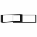 Væghylder 2 pcs Sort eg 80 x 15 x 26 cm Konstrueret træ