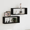 Væghylder 2 pcs Sort eg 60 x 15 x 23 cm Konstrueret træ