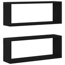 Væghylder 2 pcs Sort eg 60 x 15 x 23 cm Konstrueret træ