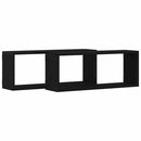 Væghylder 2 pcs Sort eg 60 x 15 x 23 cm Konstrueret træ