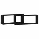 Væghylder 2 pcs Sort eg 60 x 15 x 23 cm Konstrueret træ