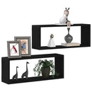 Væghylder 2 pcs Sort eg 60 x 15 x 23 cm Konstrueret træ