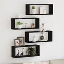 Væghylder 4 pcs Sort eg 60 x 15 x 23 cm Konstrueret træ