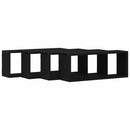 Væghylder 4 pcs Sort eg 60 x 15 x 23 cm Konstrueret træ