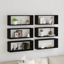 Væghylder 6 pcs Sort eg 60 x 15 x 23 cm Konstrueret træ