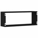 Væghylder 6 pcs Sort eg 60 x 15 x 23 cm Konstrueret træ