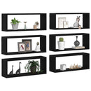 Væghylder 6 pcs Sort eg 60 x 15 x 23 cm Konstrueret træ