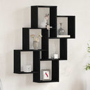 Væghylde med hylde Sort eg 78 x 15 x 93 cm Konstrueret træ
