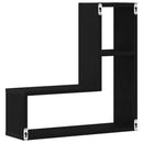 Væghylde 2 pcs Sort eg 50 x 15 x 85 cm Konstrueret træ