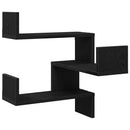 Væghylde 2 pcs Sort eg 40 x 40 x 49,5 cm Konstrueret træ
