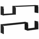 Væghylde 2 pcs Sort eg 100 x 15 x 20 cm Konstrueret træ