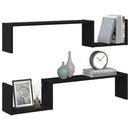 Væghylde 2 pcs Sort eg 100 x 15 x 20 cm Konstrueret træ