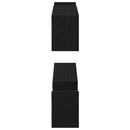 Væghylde 2 pcs Sort eg 100 x 15 x 20 cm Konstrueret træ