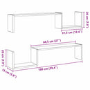Væghylde 2 pcs Sort eg 100 x 15 x 20 cm Konstrueret træ