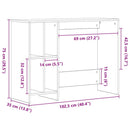 Bord Sort eg Konstrueret træ 102,5 x 35 x 75 cm