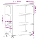 Opbevaringsskab Sort eg 60 x 35 x 75 cm Konstrueret træ