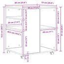 Opbevaringsskab Sort eg 60 x 53 x 72,5 cm Konstrueret træ