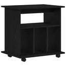 Rullende skab med hjul Sort eg 60 x 45 x 55 cm Konstrueret træ
