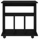 Rullende skab med hjul Sort eg 60 x 45 x 55 cm Konstrueret træ