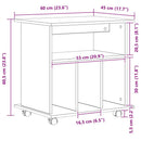 Rullende skab med hjul Sort eg 60 x 45 x 55 cm Konstrueret træ