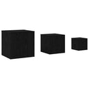 Nesting Bord 3 stk. Sort eg 45 x 45 x 45 cm Konstrueret træ