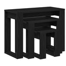 Indskudsborde 3 stk. Sort eg 61 x 28 x 47 cm Konstrueret træ