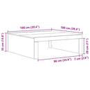 Sofabord Sort eg 100 x 100 x 35 cm Konstrueret træ