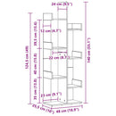 Bogreol Sort eg 48 x 25,5 x 140 cm Konstrueret træ