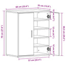 Sko skab 60 x 35 x 70 cm Konstrueret træ Sort eg