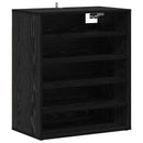 Sko skab med hylde Sort eg 60 x 35 x 70 cm Konstrueret træ