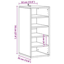 Sko skab med hylde Sort eg 32 x 35 x 70 cm Konstrueret træ