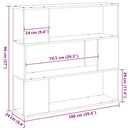 TV-møbelsæt Sort eg 100 x 24 x 94 cm Konstrueret træ