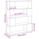 TV-møbelsæt Sort eg 100 x 24 x 124,5 cm Konstrueret træ