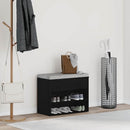 Sko bænk med hylde Sort eg 60 x 30 x 45 cm Konstrueret træ
