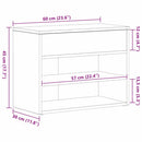 Sko bænk med hylde Sort eg 60 x 30 x 45 cm Konstrueret træ