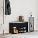 Sko bænk 80 x 30 x 45 cm Konstrueret træ Sort eg
