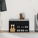 Sko bænk 80 x 30 x 45 cm Konstrueret træ Sort eg