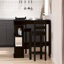 Barbord med hylde Sort eg 100 x 48 x 101,5 cm Konstrueret træ