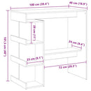 Barbord med hylde Sort eg 100 x 48 x 101,5 cm Konstrueret træ