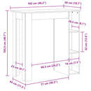 Barbord med hylde Sort eg 102 x 50 x 103,5 cm Konstrueret træ