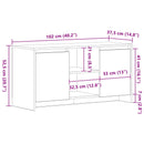 TV-skab 102 x 37,5 x 52,5 cm Sort eg Konstrueret træ