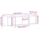 TV-skab 120 x 30 x 40,5 cm Sort eg Konstrueret træ