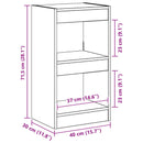 Bogskab Sort eg 40 x 30 x 71,5 cm Konstrueret træ
