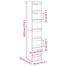 Bogskab Sort eg 40 x 30 x 198 cm Konstrueret træ