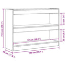 Bogreol Sort eg 100 x 30 x 72 cm Konstrueret træ